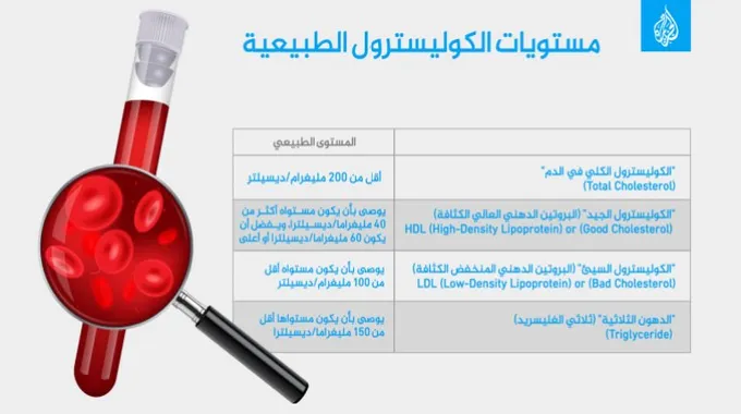 ارتفاع مستويات الكوليسترول وأثره على الصحة